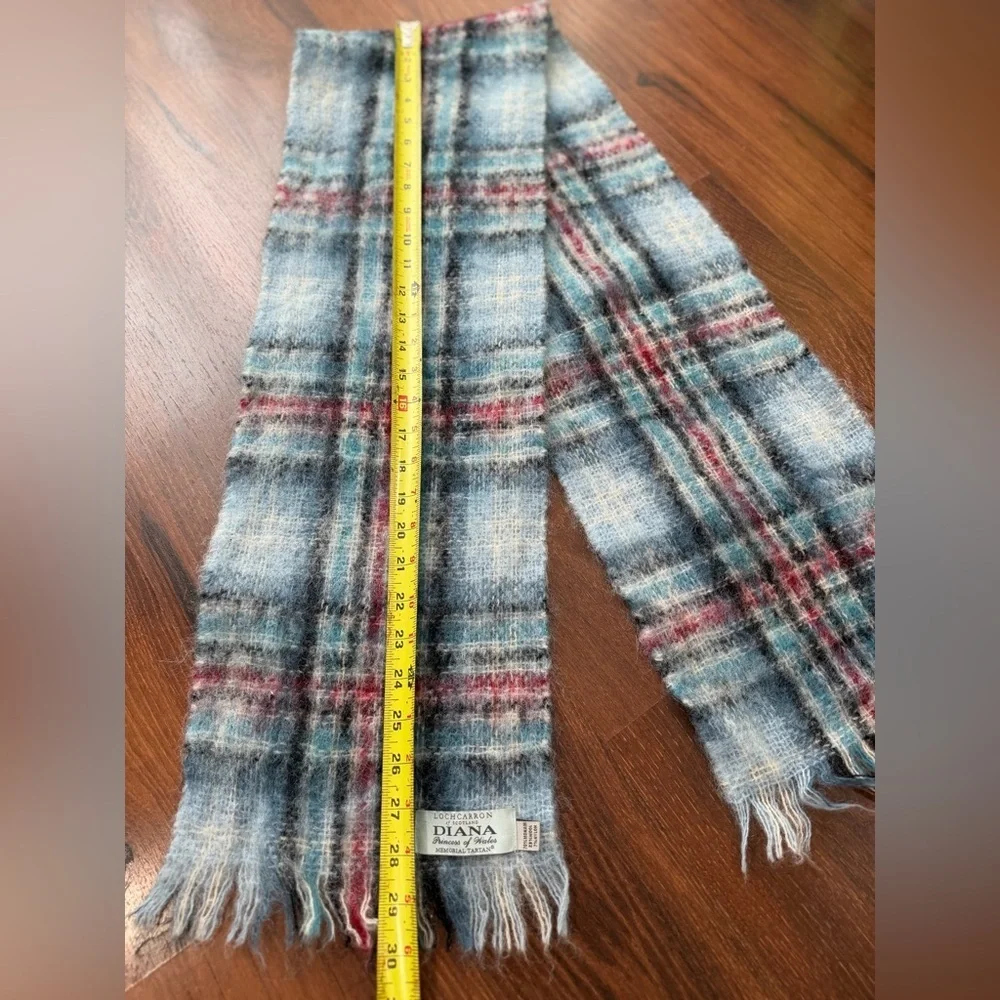 Lochcarron Diana Princess of Wales Blue Brushed Mohair Tartan Memorial Scarf